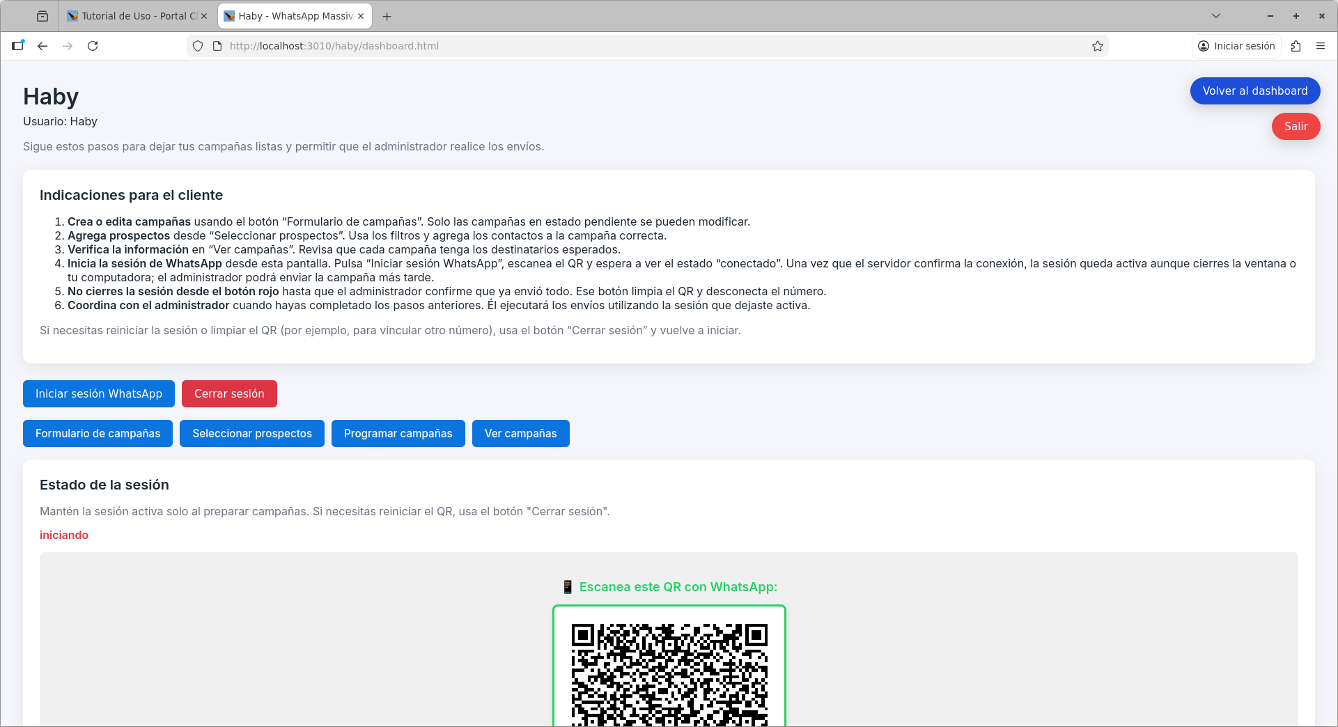 Botón de cerrar sesión
